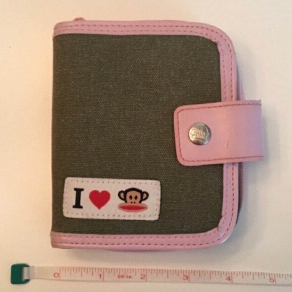Paul Frank khaki pink zippy wallet